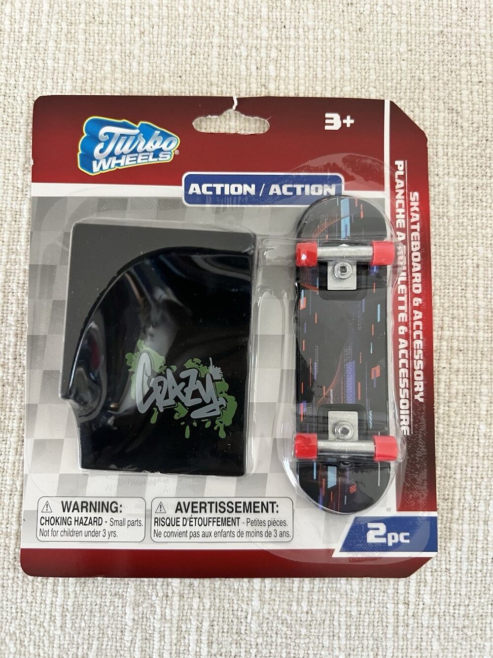 Turbo Wheels Action Fingerboard & Accessory 2pc Set Black/Red Ages 3+